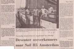 Deventer zeeverkenners naar Sail 85 Amsterdam