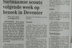 Surinaamse scouts volgende week op bezoek in Deventer